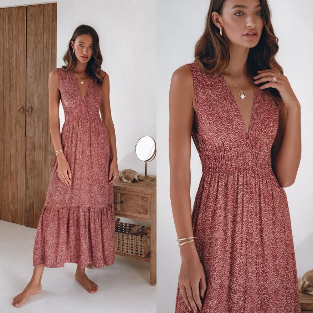 Pampelone Evelyn Maxi Dress, Red Size Small